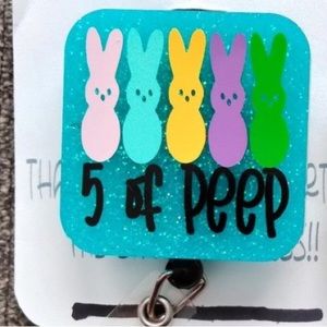 5 of Peep Easter Retractable Name Badge Reel ID Tag Holder